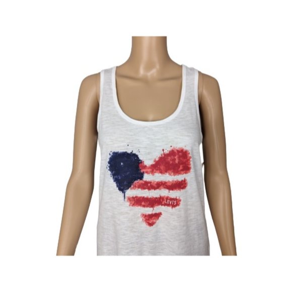 Levi’s American Heart Racerback Tank Top M - Picture 2 of 8